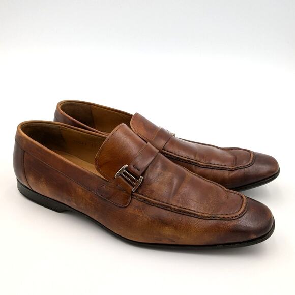 Magnanni Lino Dress Shoes Loafers Brown Leather Buckle Strap Men\'s size US11M main image 12